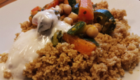 Gewürz-Couscous mit Gemüse und Petersilie-Zitronen-Marinade
